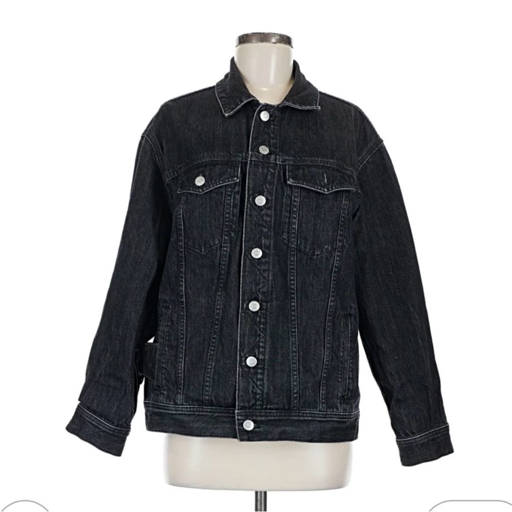 Madewell Washed Black Denim Trucker Jacket